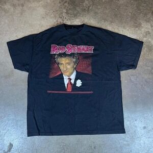 2004 Rod Stewart black concert tour tee Size men's XL